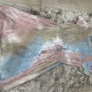Wallflower Tie-Dye Dress in Pink, Blue, and Brown